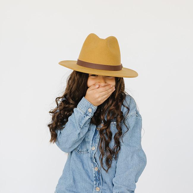 Wes Kids Fedora - Mustard BLEMISHED