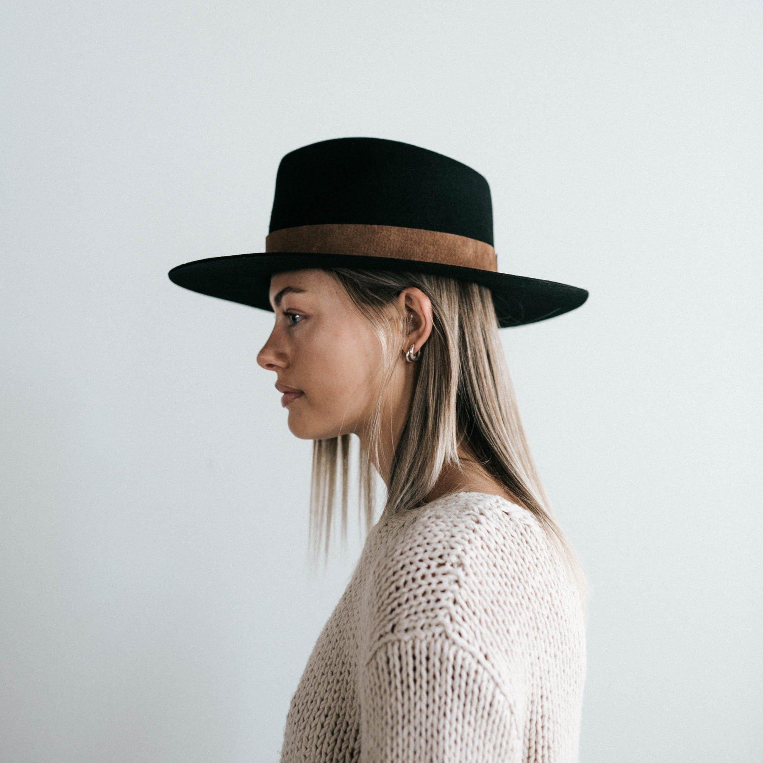 Miller Fedora - Black with Brown Band - BLEMISHED