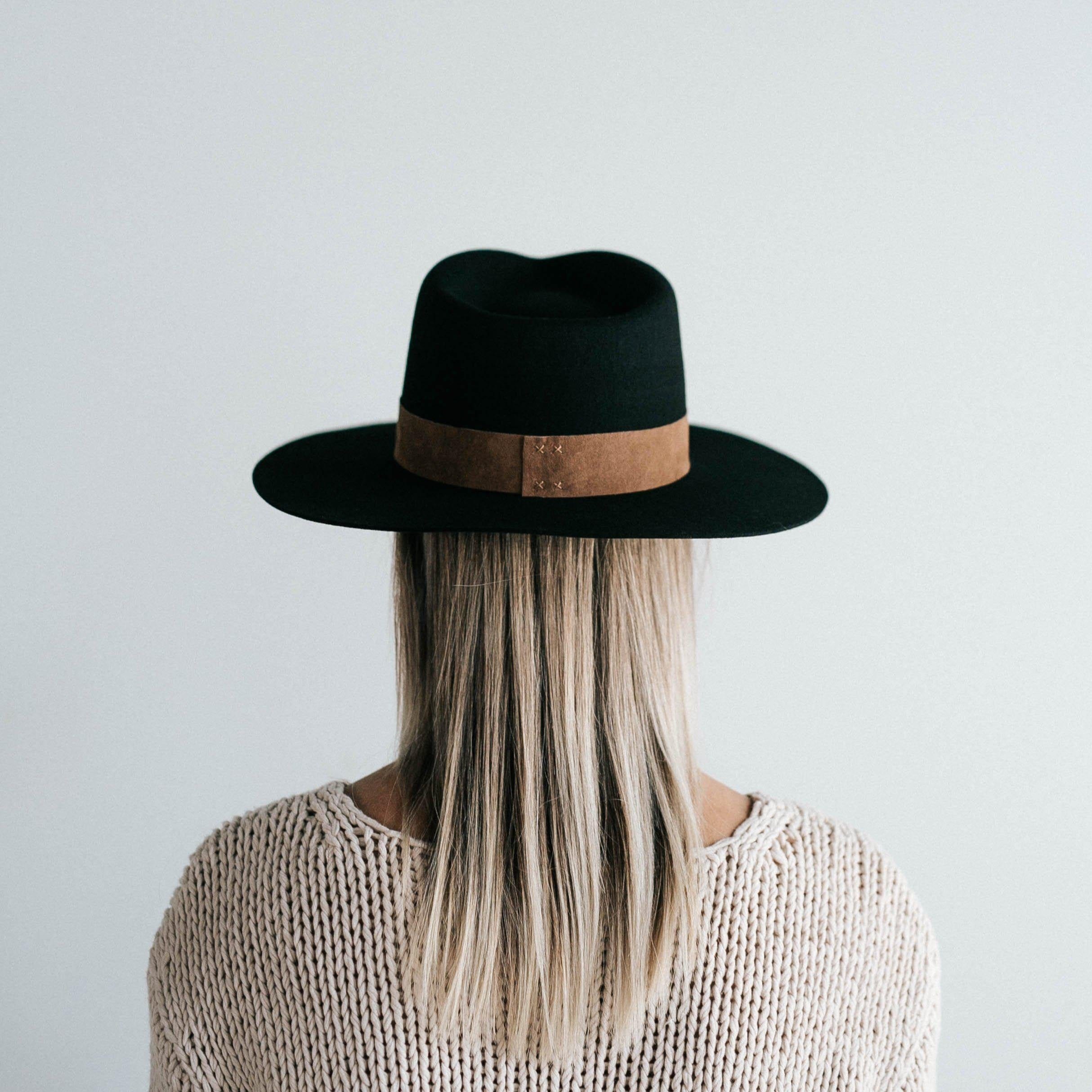 Miller Fedora - Black with Brown Band - BLEMISHED