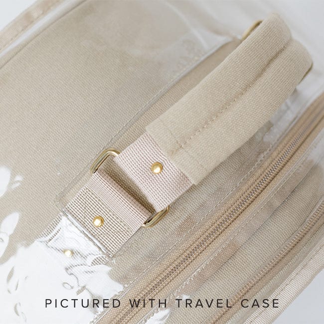 Travel Case Cover - Clear with Tan Binding