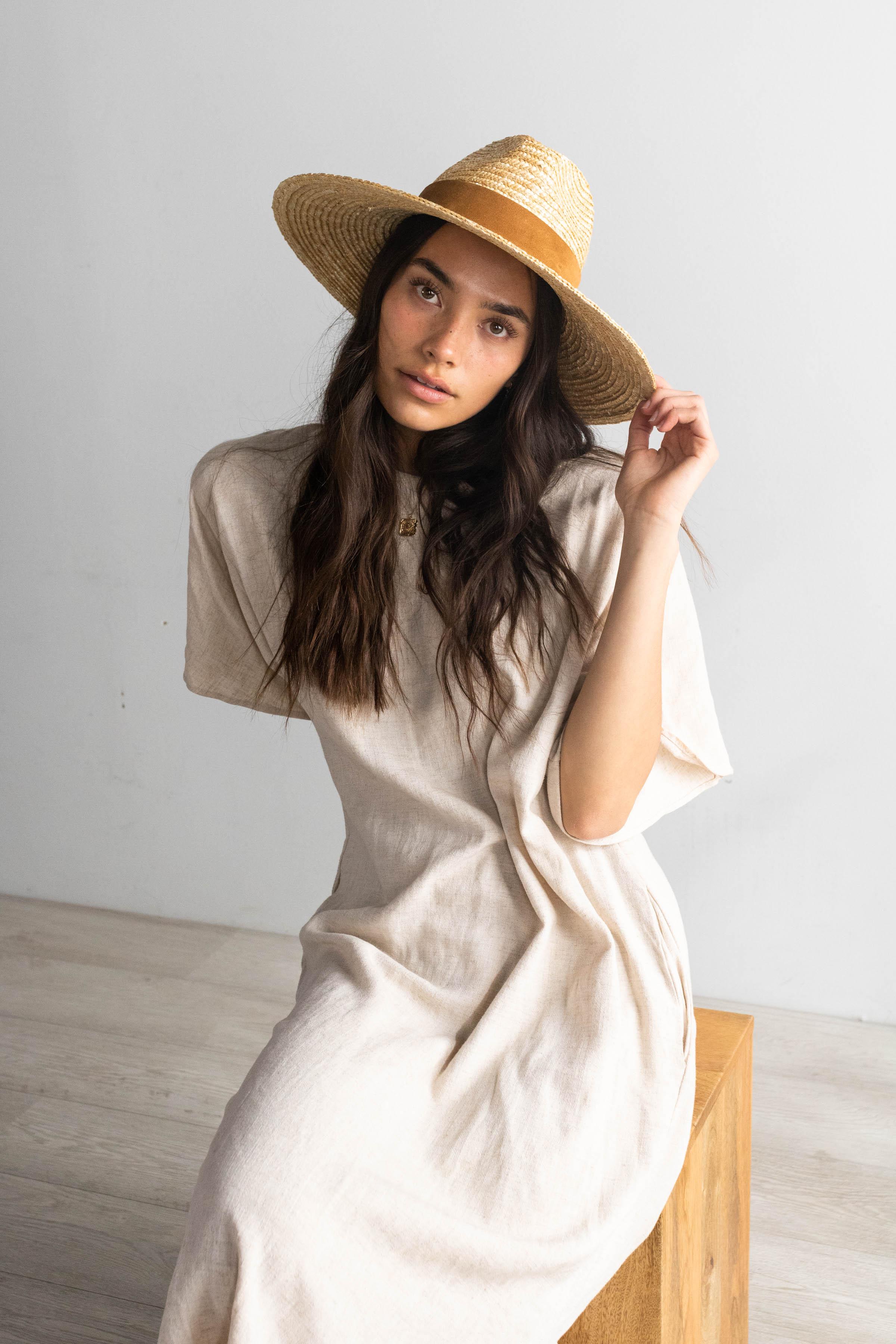 Isla Straw Fedora - Natural BLEMISHED