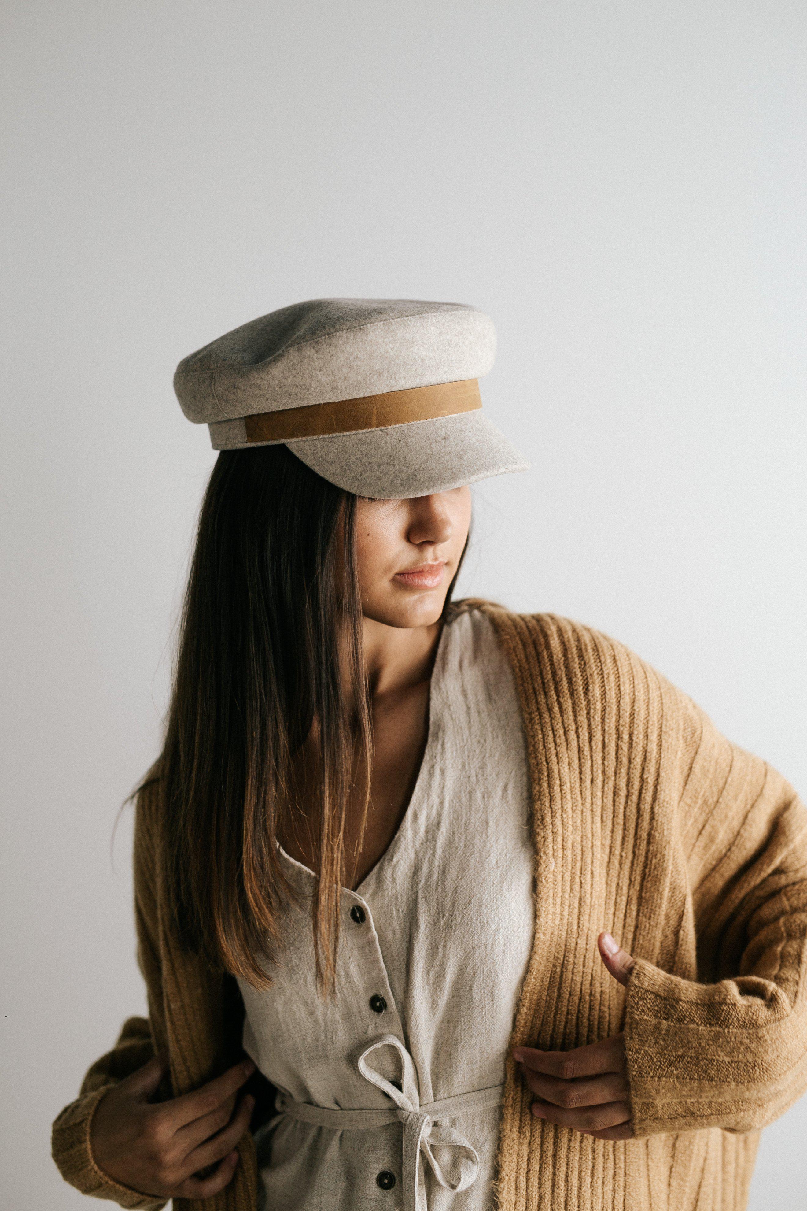 James - Felt Cap with Genuine Leather Band BLEMISHED