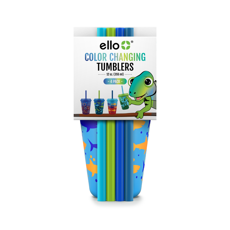 Ello Compact Fold And Store Silicone Straw Set June Breeze