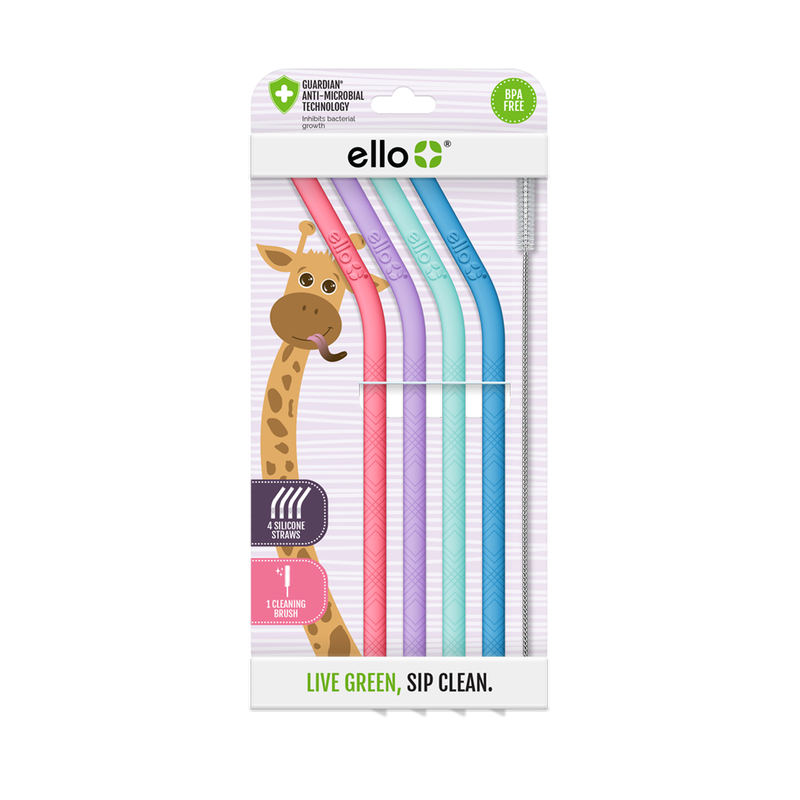 Ello Compact Fold And Store Silicone Straw Set June Breeze Assorted -  Office Depot