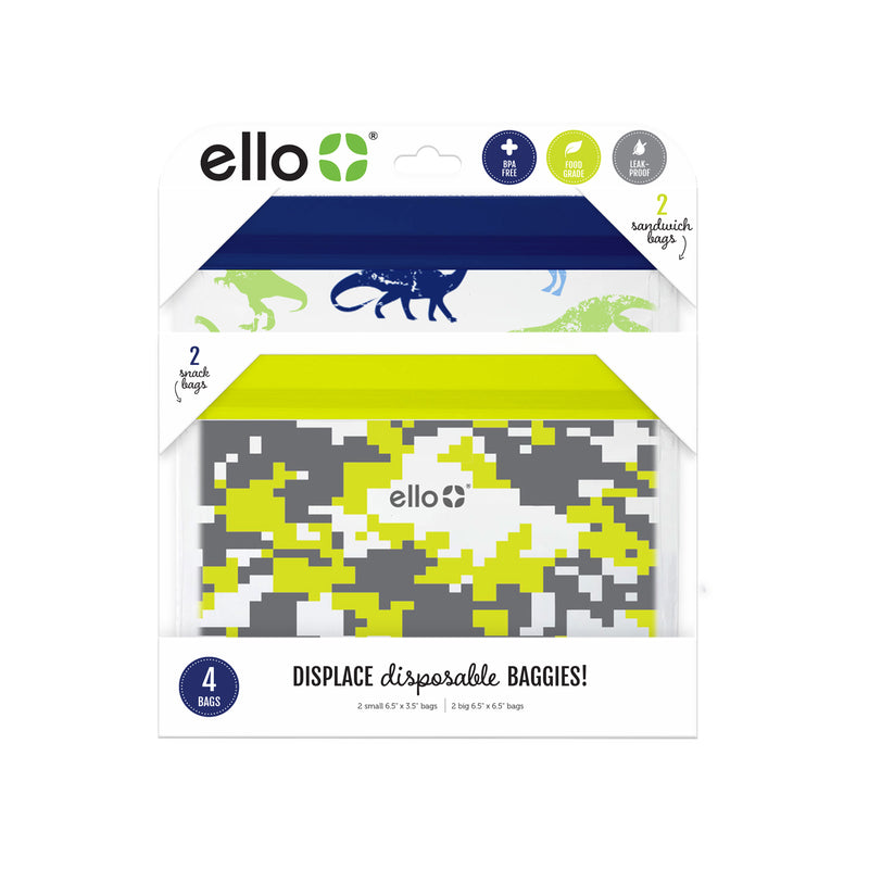 Ello Lemons Gallon Zip Food Storage Bags - 2 ct