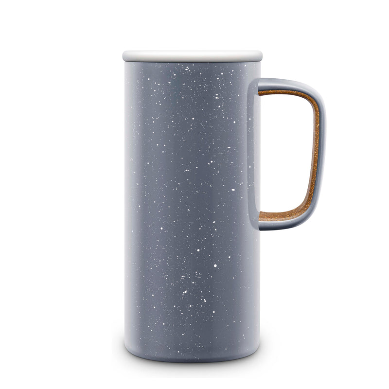 Dropship Ello Cool Gray Archie Ceramic Thermos Mug With Lid, 11 Fl