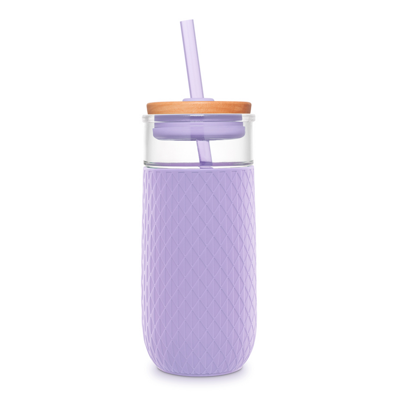 20oz Double-Walled Glass Water Tumbler with Platinum Silicone Straw –  Purifyou