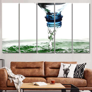 Clean Water Pouring Out Bottle Forms - Canvas Art Wall Decor
