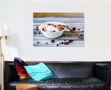 Tasty Ice Cream Forest Berries On - Canvas Art Wall Decor