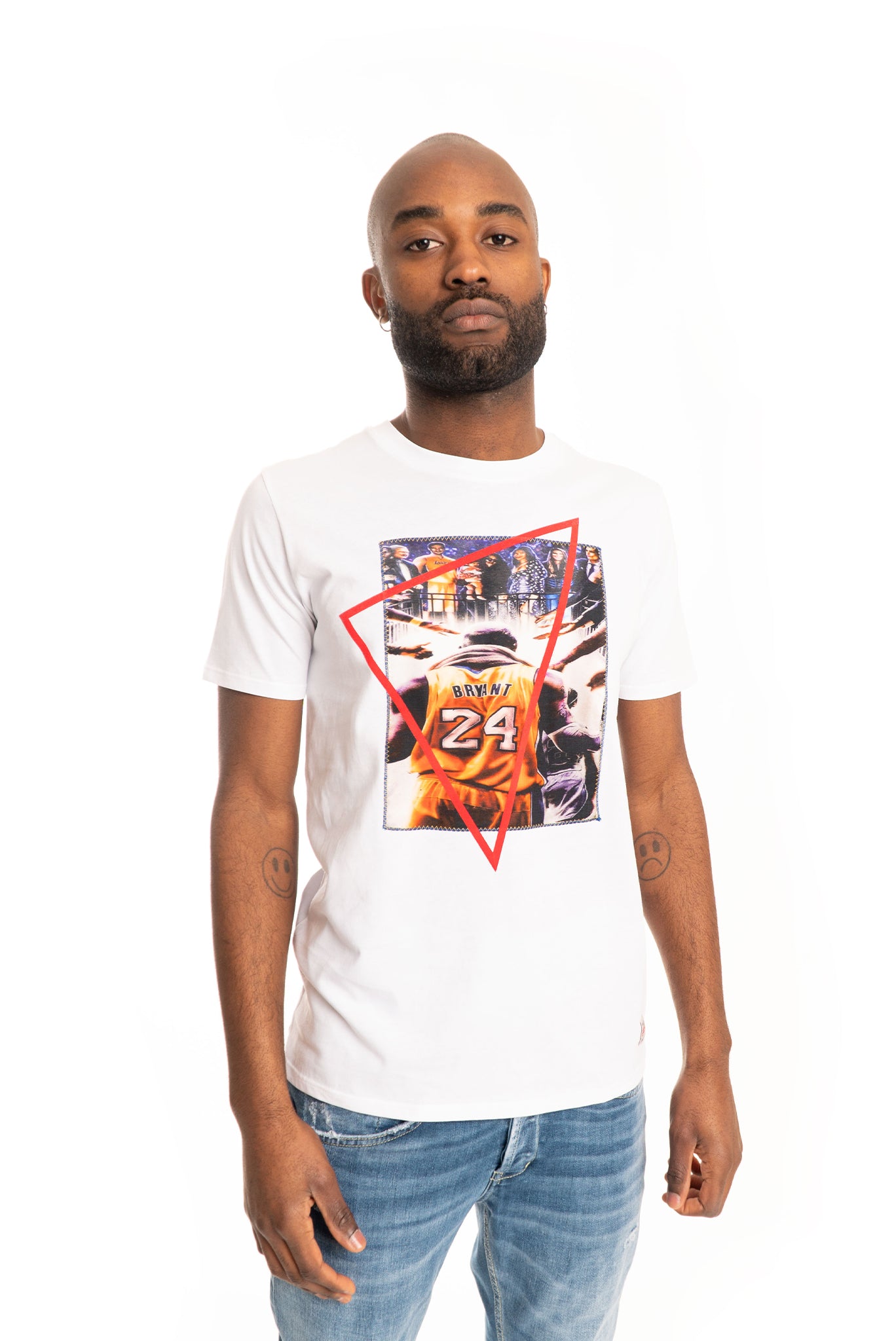 Bob Company - T-shirt Bianca con Stampa Kobe Bryant