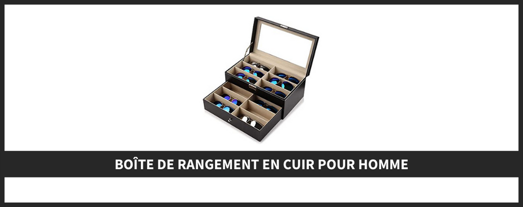 Boîte de Rangement des Accessoires en Cuir