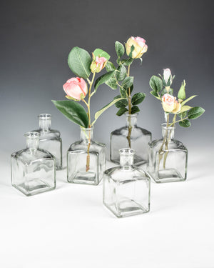 Serene Spaces Living Gatsby Mirror Strip Cube Vase – Art Deco Inspired  Glass Vase with Mirror Finish, Available in 2 sizes