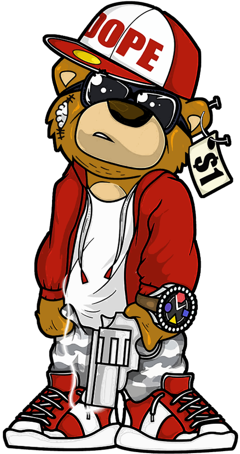 Graffiti Teddy Bear Hip Hop Teddy Bear Gangster Teddy Bear 