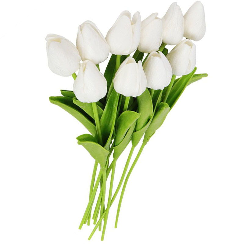 10 Tulipes Blanches Artificielles | Jardin Éternel
