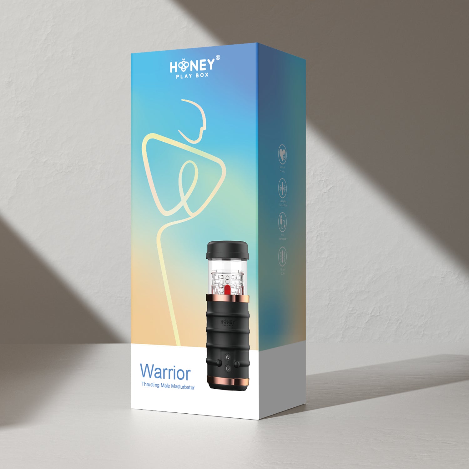 Warrior Auto Thrusting Stroker Automatic Male Masturbator Honey Play Box Uk 