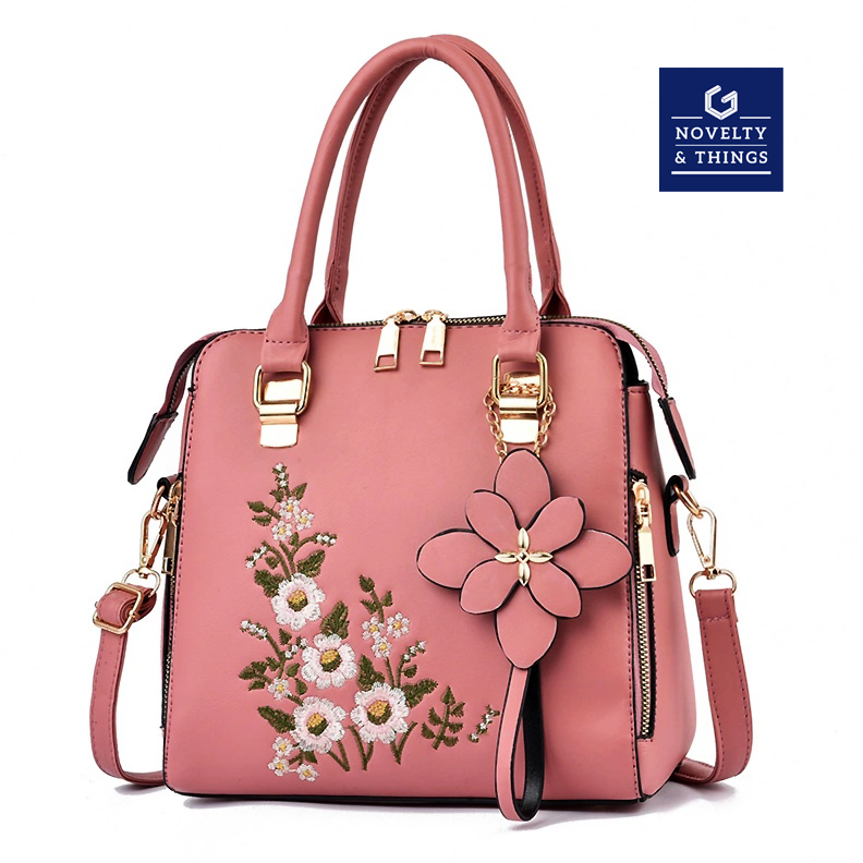 Flower Embroidered Handbag V2 | Novelty & Things