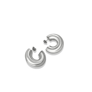 sterling silver chubby hoop earrings