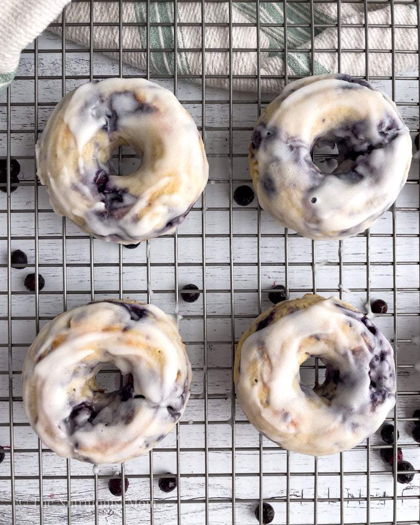 four Blueberry GlazedProtein Donuts