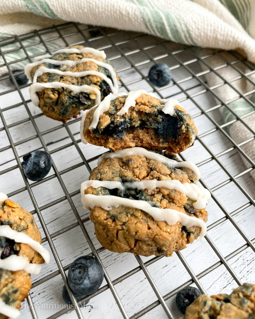 Blueberry Oatmeal Protein Cookies