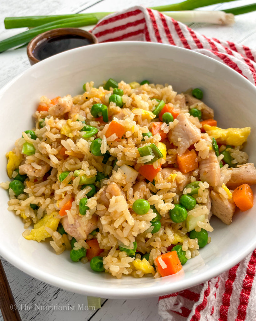 Healthy Chicken Fried Rice closeup