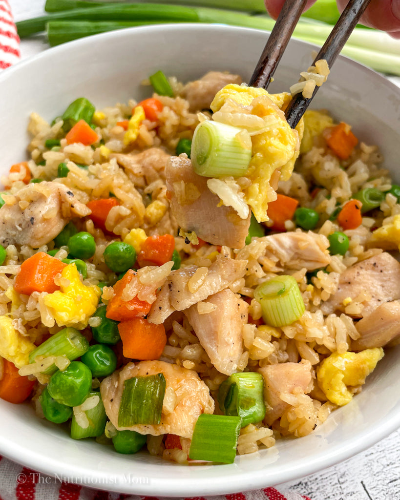 Healthy Chicken Fried Rice chopstick full