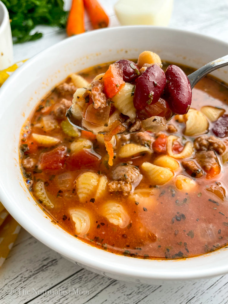 HIGH PROTEIN MINESTRONE SOUP - Nutritionist Mom
