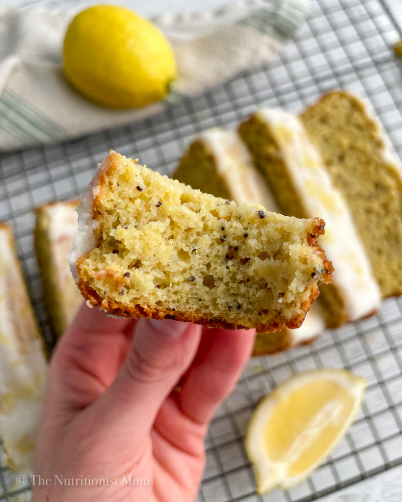 Lemon Poppyseed Protein Bread bite