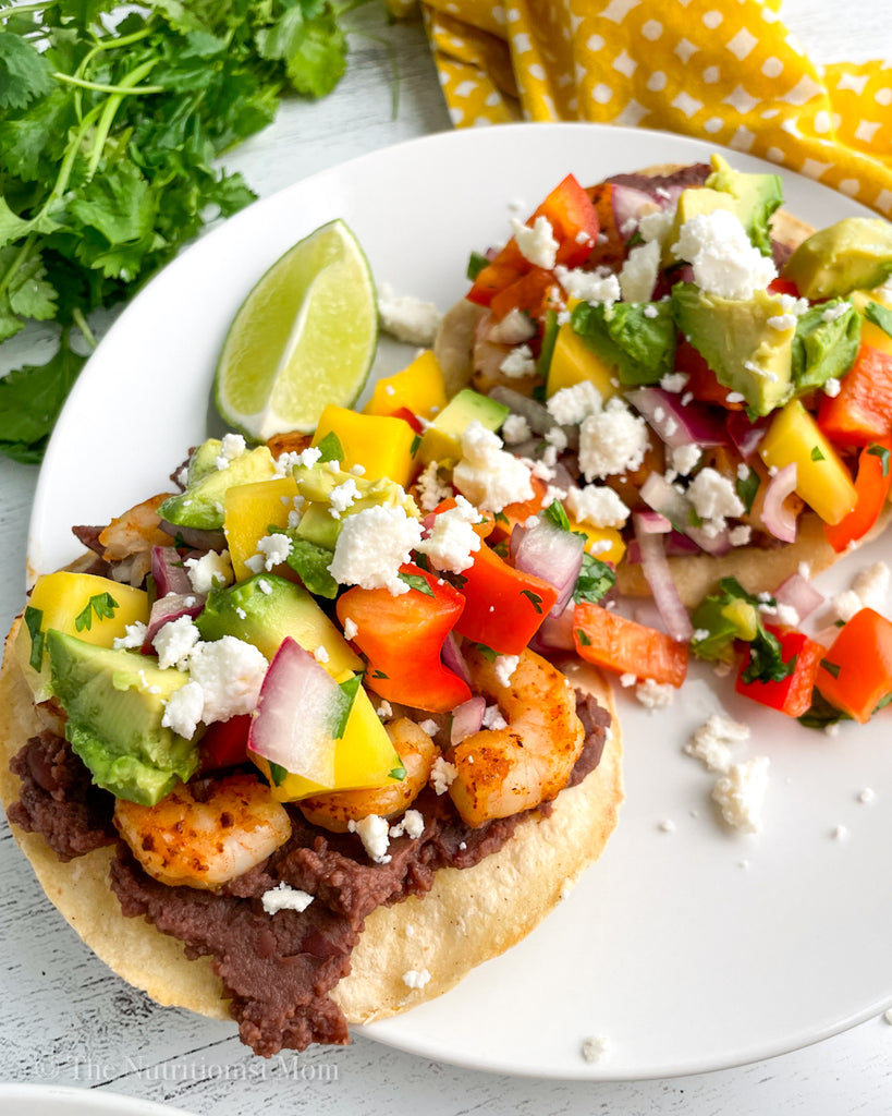 Mango Avocado Shrimp Tostadas