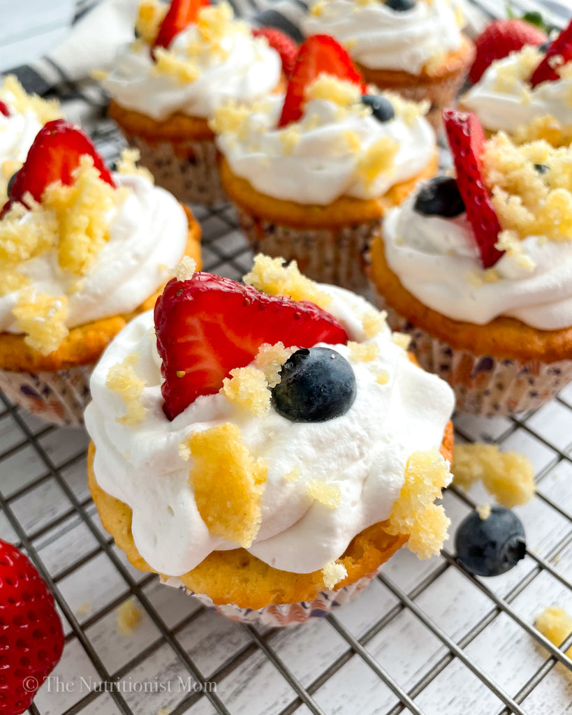 Red White & Blueberry Protein Cupcakes