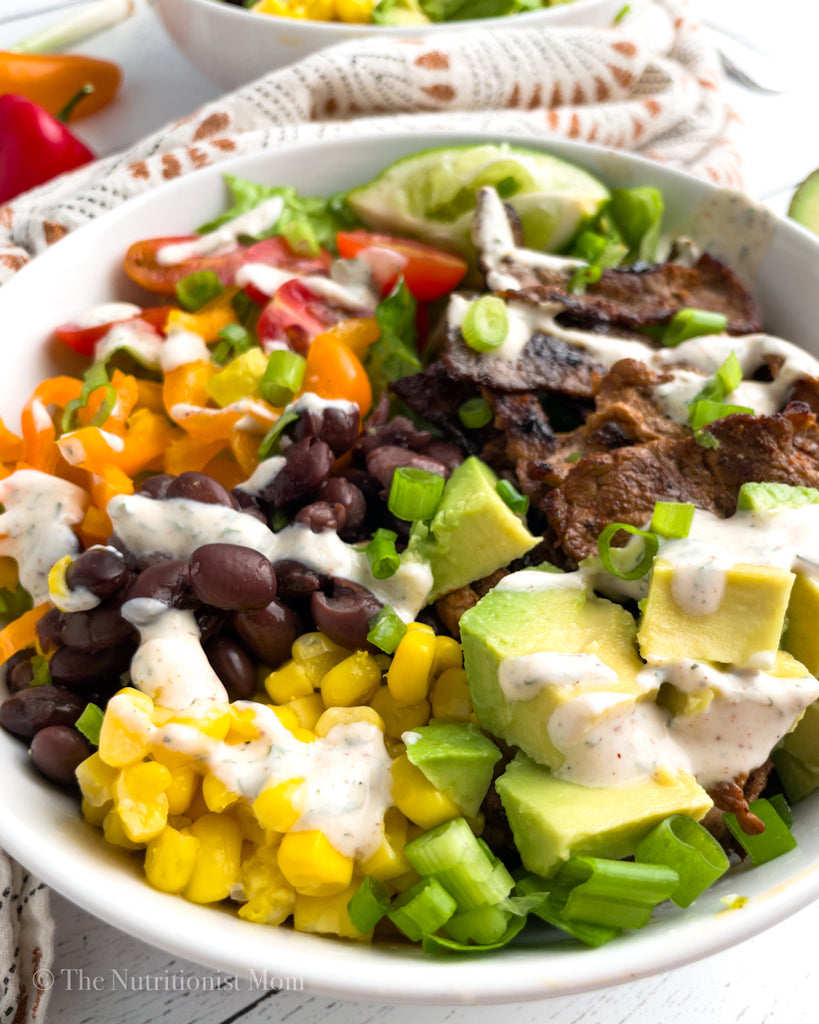 Southwest Steak Salad closeup