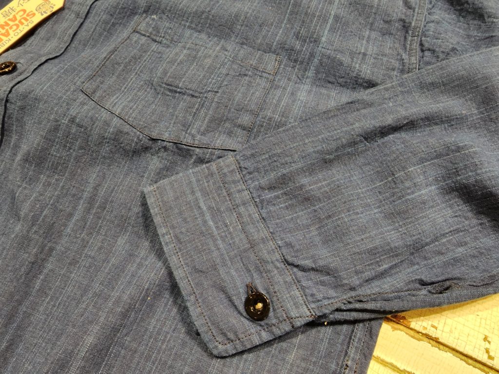 シュガーケーン 砂糖黍 インディゴ ワークシャツ Sugar cane fiber 4.5oz. INDIGO WORK SHIRT SC28939-128