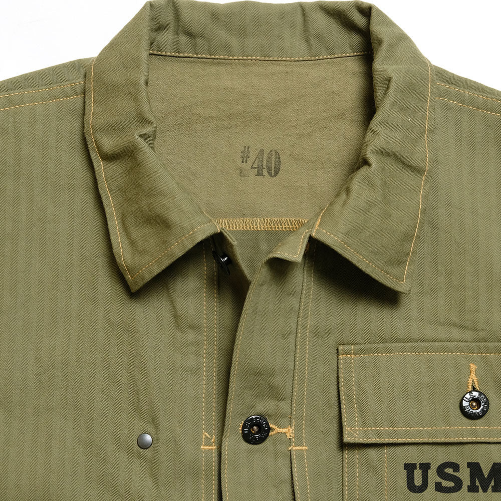 BUZZ RICKSON'S - U.S. MARINE CORPS M-1944 HERRINGBONE UTILITY JACKET -  BR15123