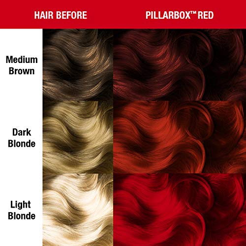 Manic Panic Pillarbox Red Hair Dye - Classic High Voltage - Semi Permanent Hair Color - Deep True Red Color - For Dark & Light Hair – Vegan, PPD & Ammonia-Free - For Coloring Hair on Women & Men