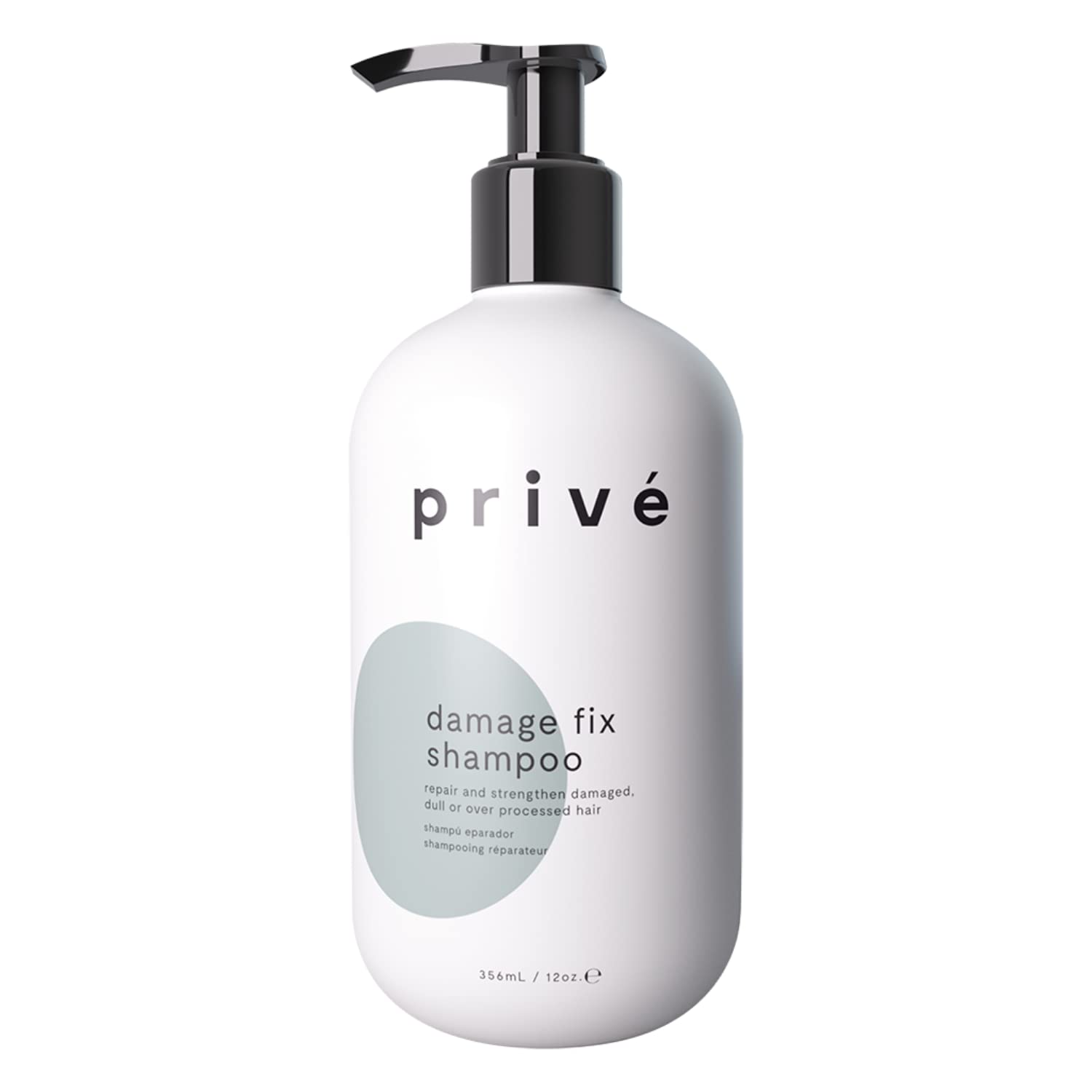 PrivÃ© Damage Fix Shampoo â Repair and Strengthen Damaged, Dull or Over Processed Hair from Within â Natural Ingredients â Vegan Cruelty-Free Color-Safe Shampoo (12 oz / 356 ml)