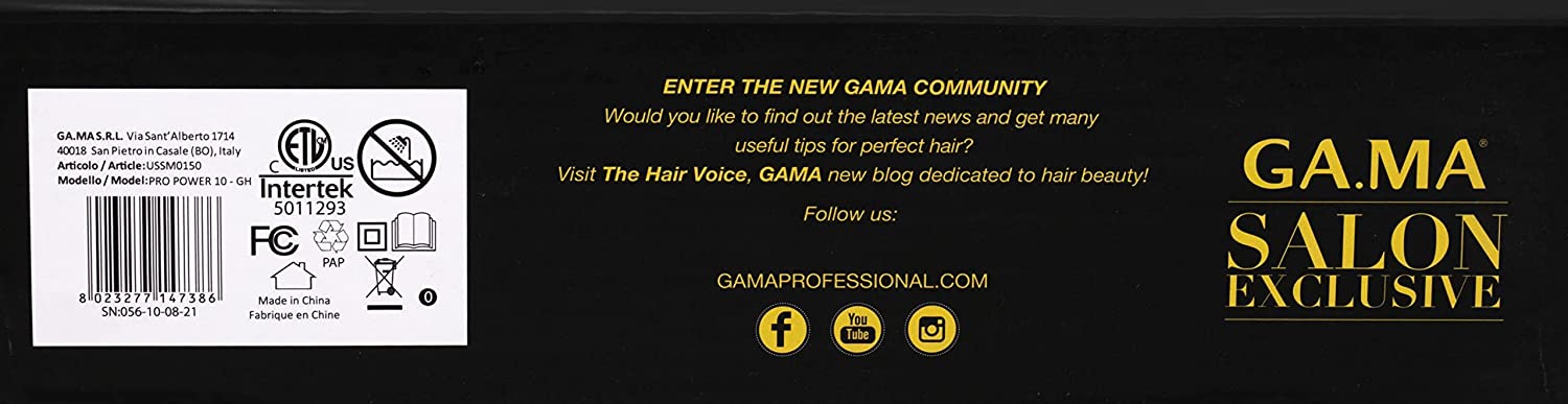 GAMA Salon Exclusive Pro Power 10 Professional Hair Clippers Cord or Cordless Function