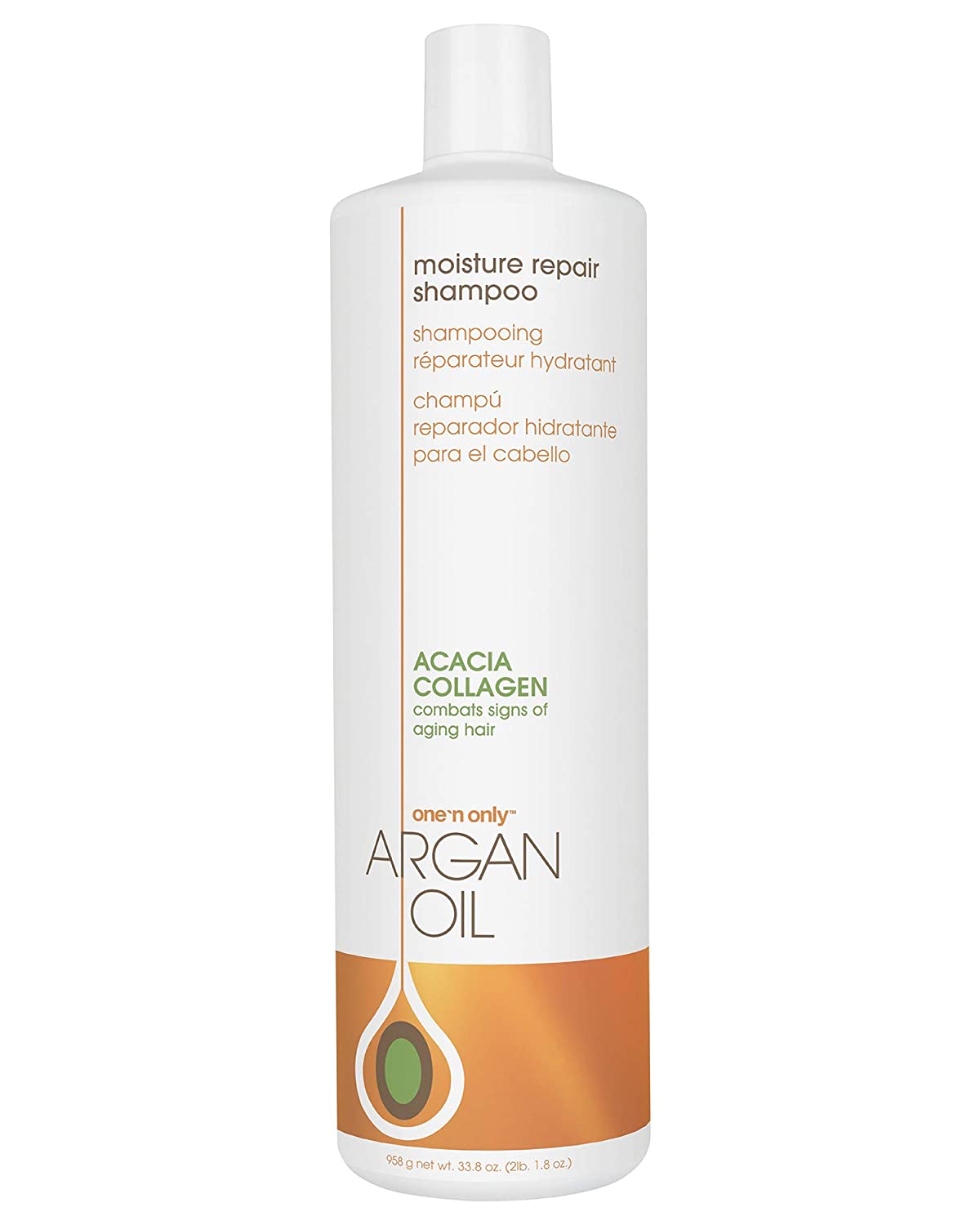 One 'n Only Moisture Repair Shampoo with Argan Oil, Rebalances Hair Moisture Levels, Adds Volume and Shine, Repairs Damage from Chemicals and Heat Styling