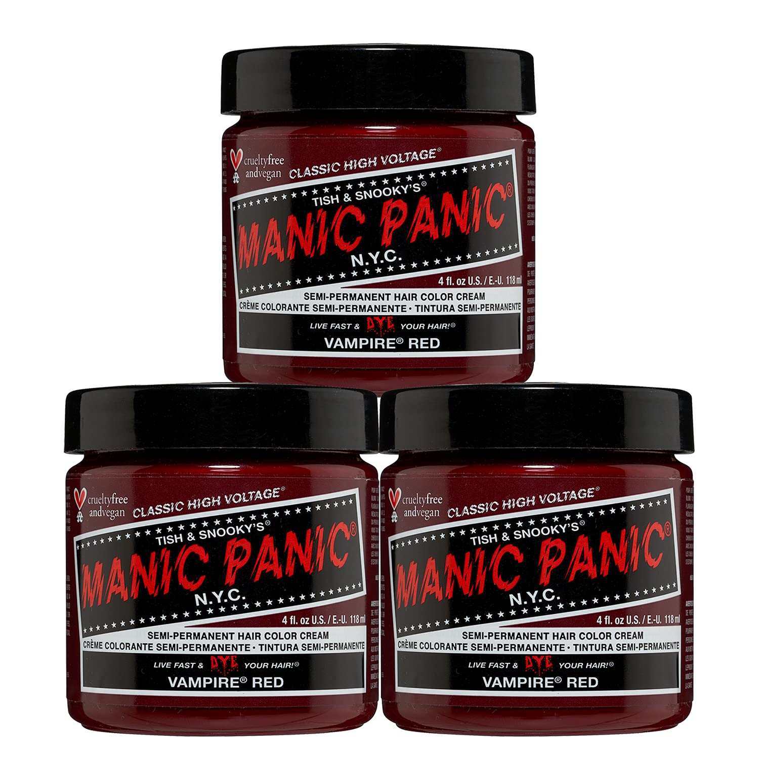 MANIC PANIC Raven Black Hair Dye Classic 2 Pack