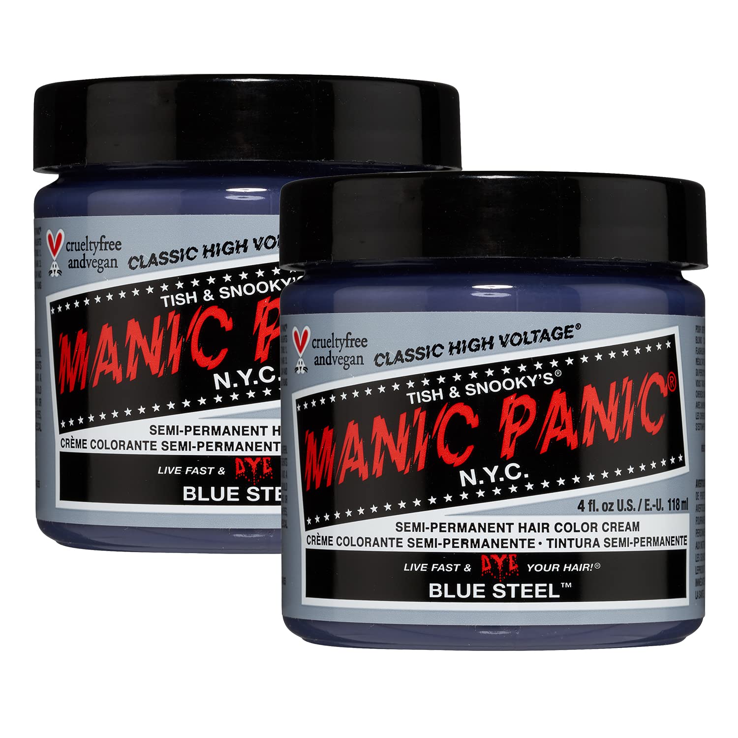 MANIC PANIC Raven Black Hair Dye Classic 2 Pack