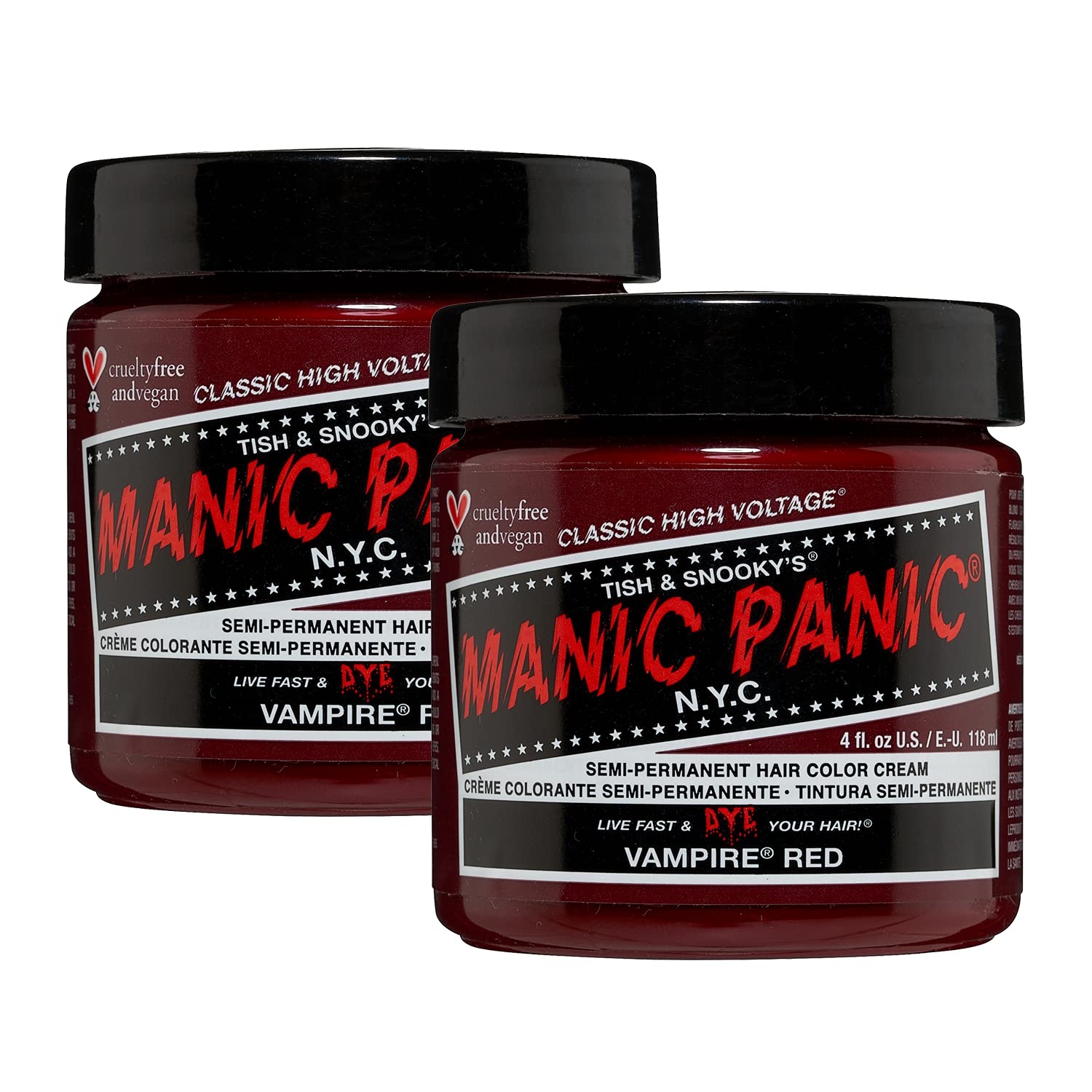 MANIC PANIC Raven Black Hair Dye Classic 2 Pack