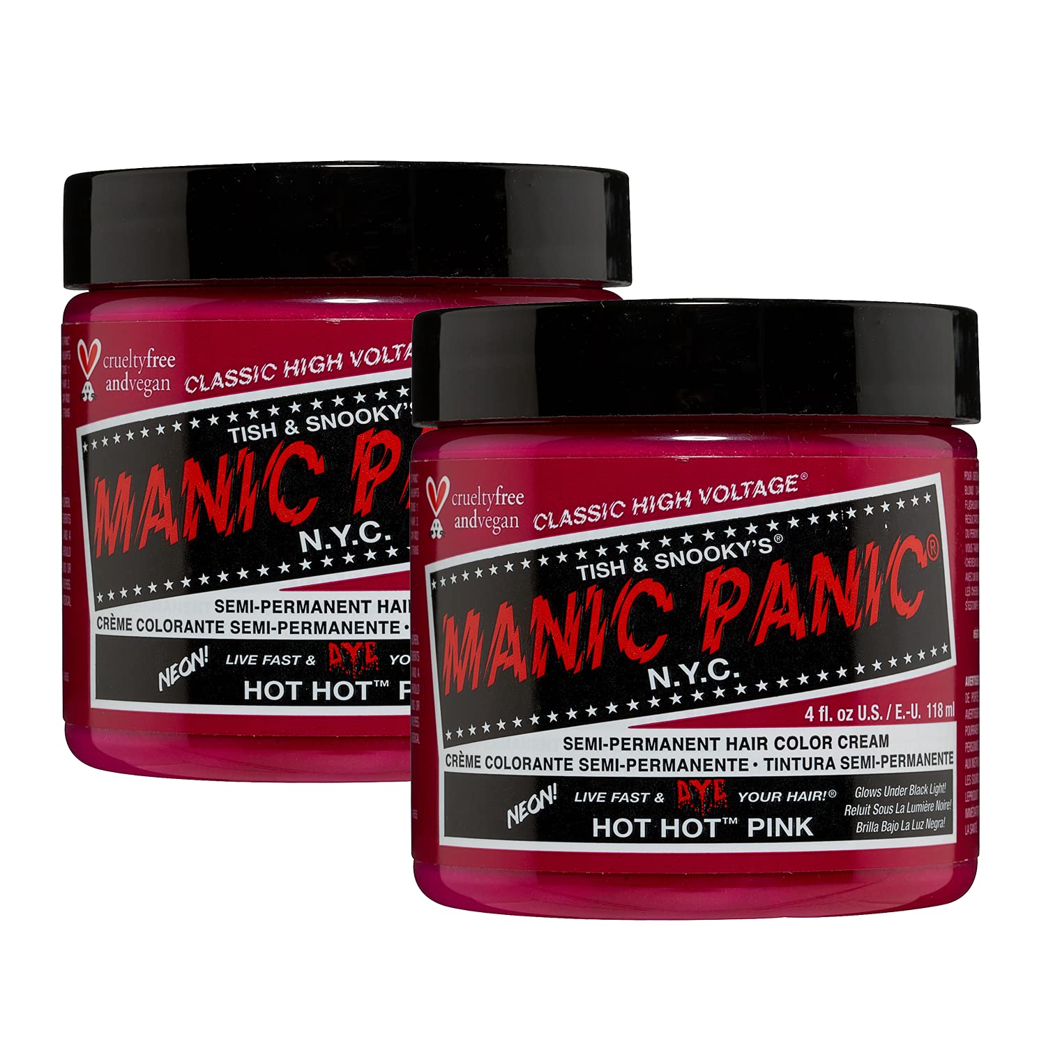 MANIC PANIC Raven Black Hair Dye Classic 2 Pack