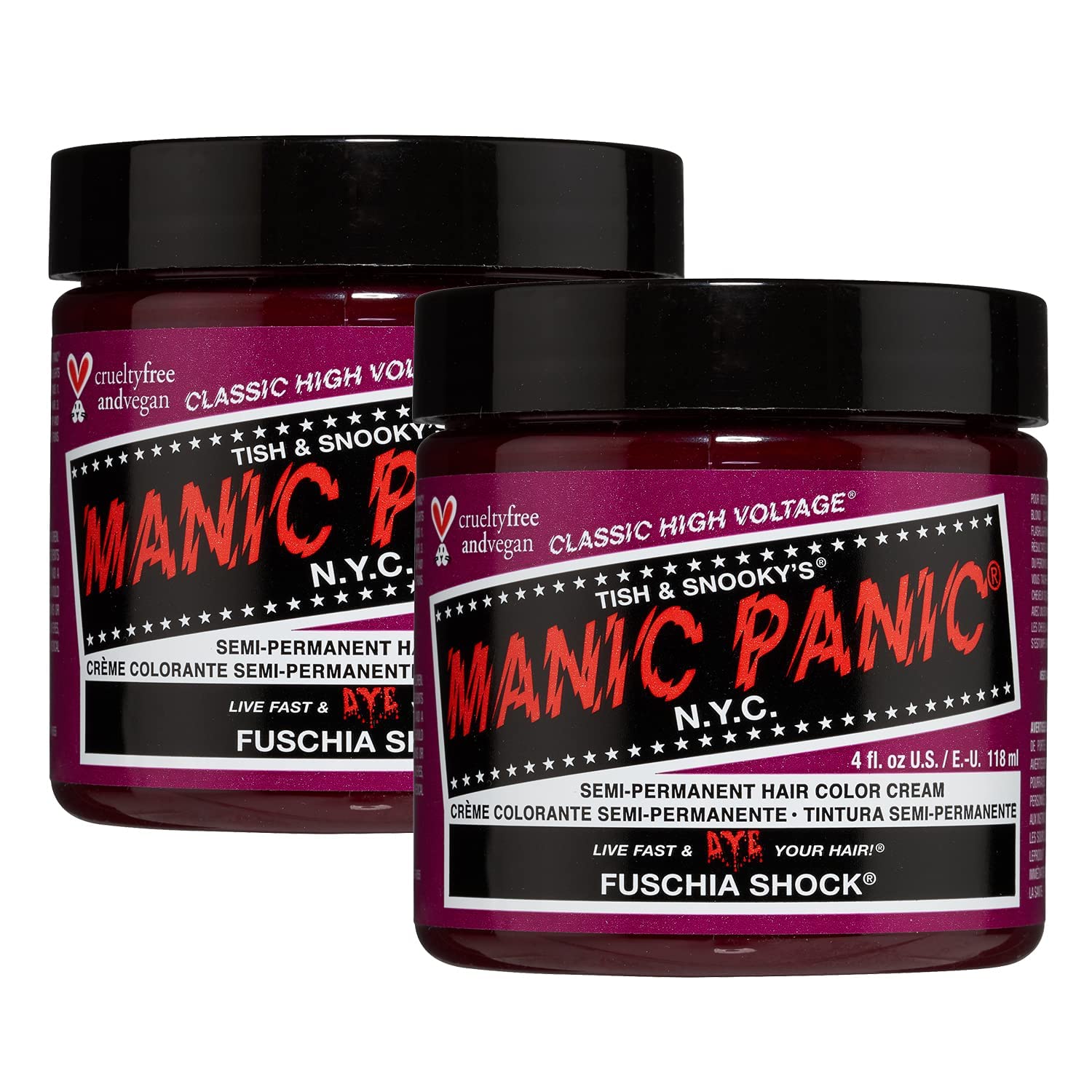 MANIC PANIC Fuschia Shock Hair Dye Classic 2PK