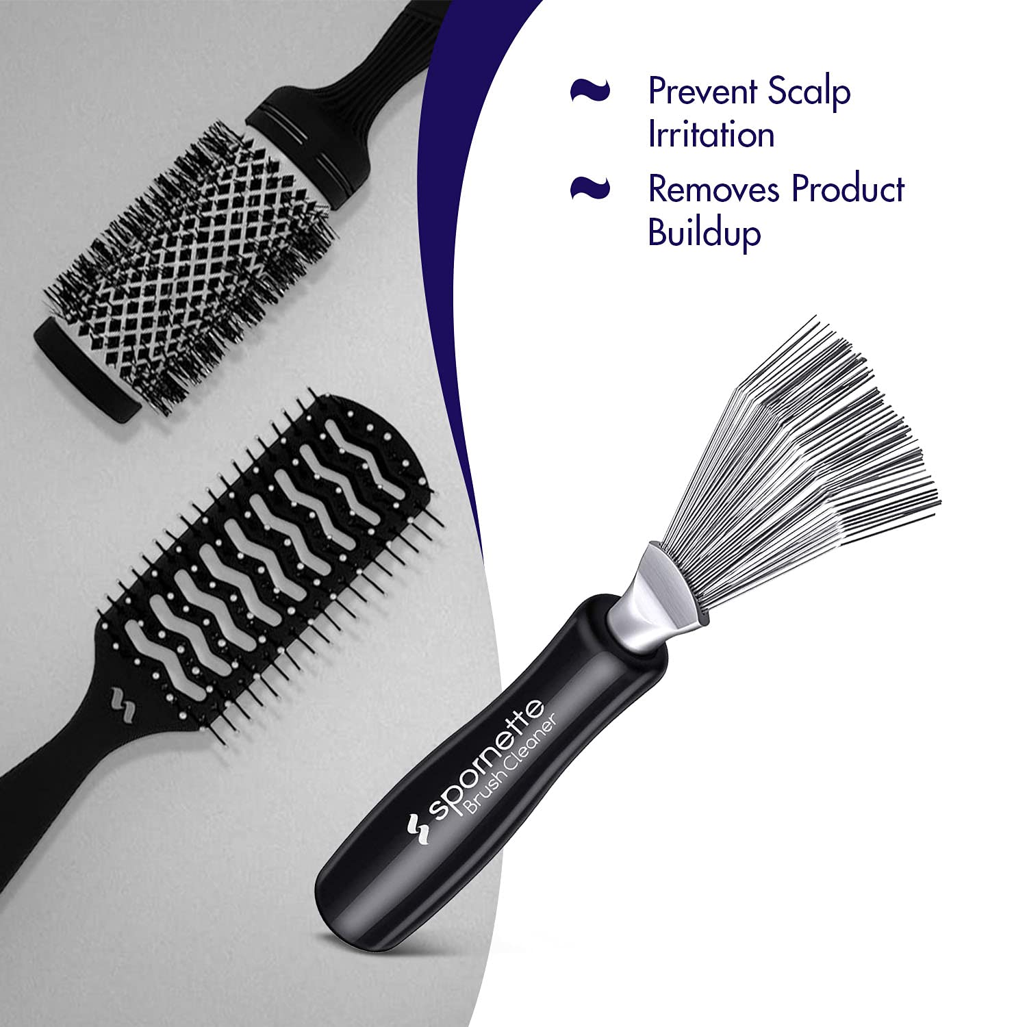 Spornette Hair Brush Cleaner Rake Tool