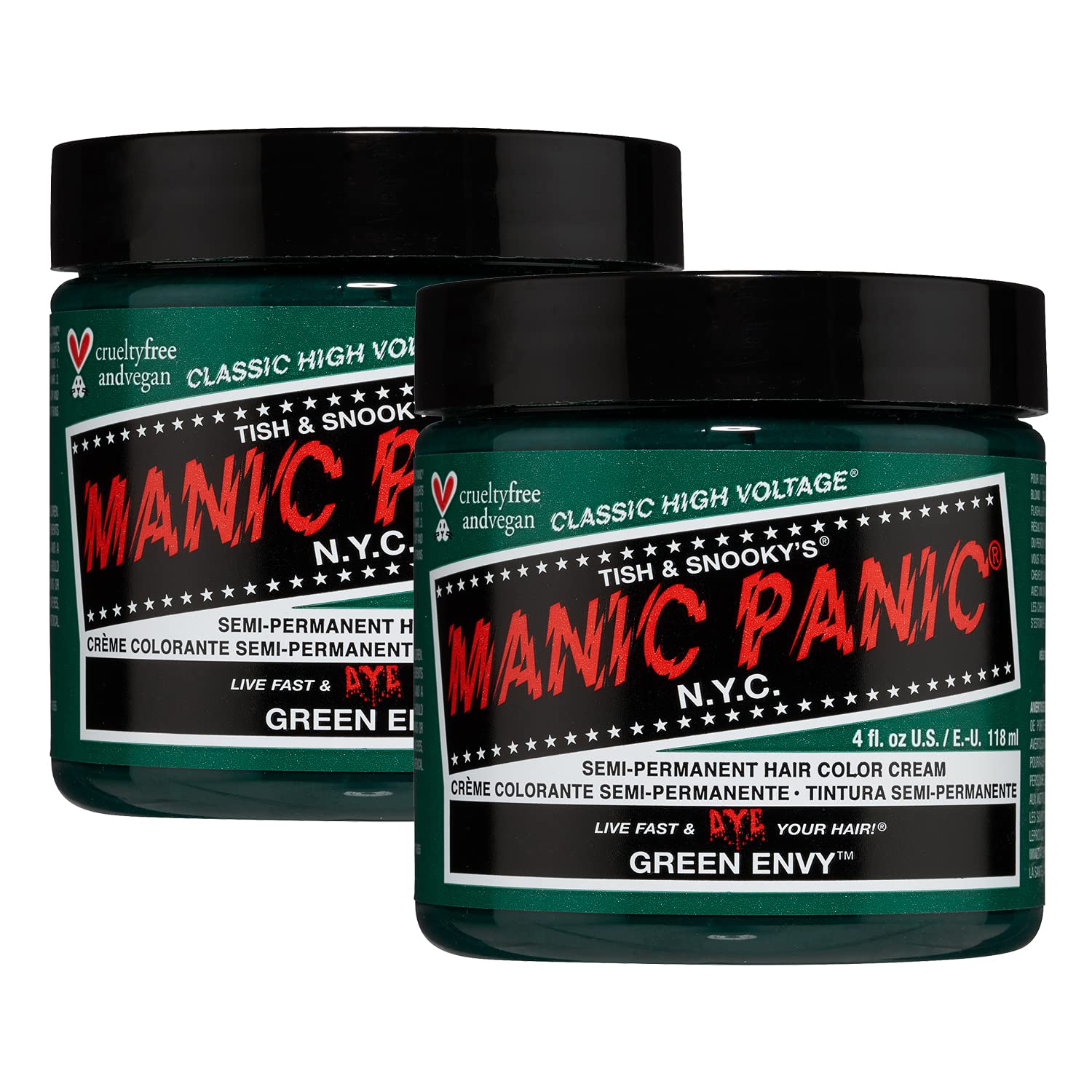 MANIC PANIC Raven Black Hair Dye Classic 2 Pack