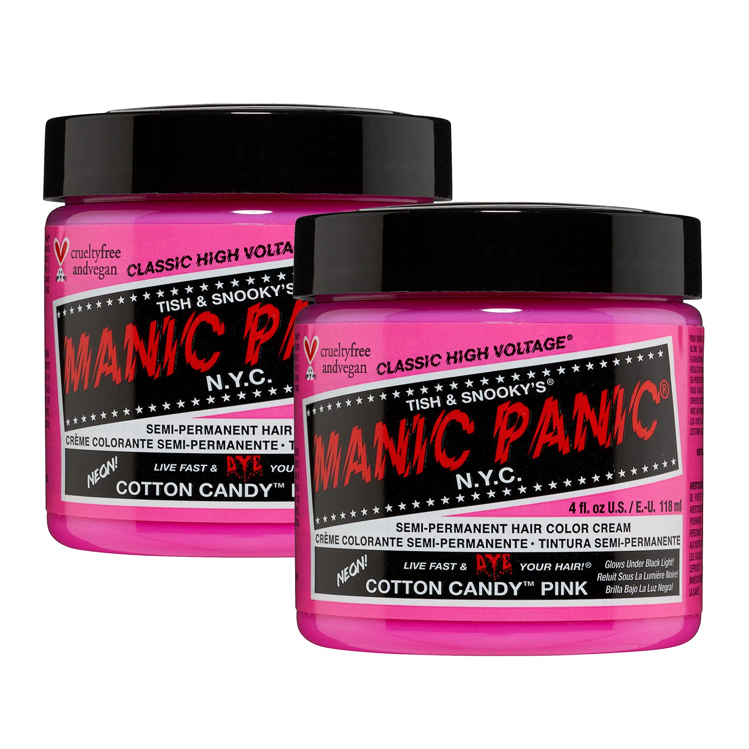 MANIC PANIC Cotton Candy Pink Hair Dye 2 Pack