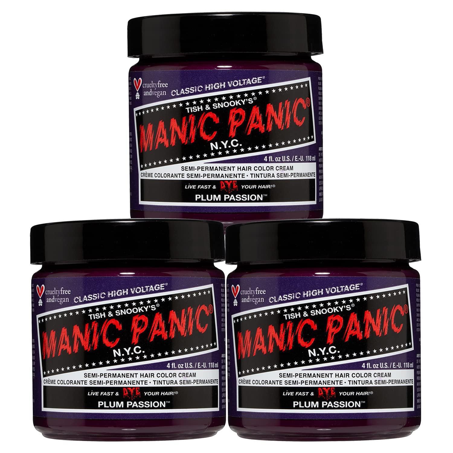 MANIC PANIC Raven Black Hair Dye Classic 2 Pack