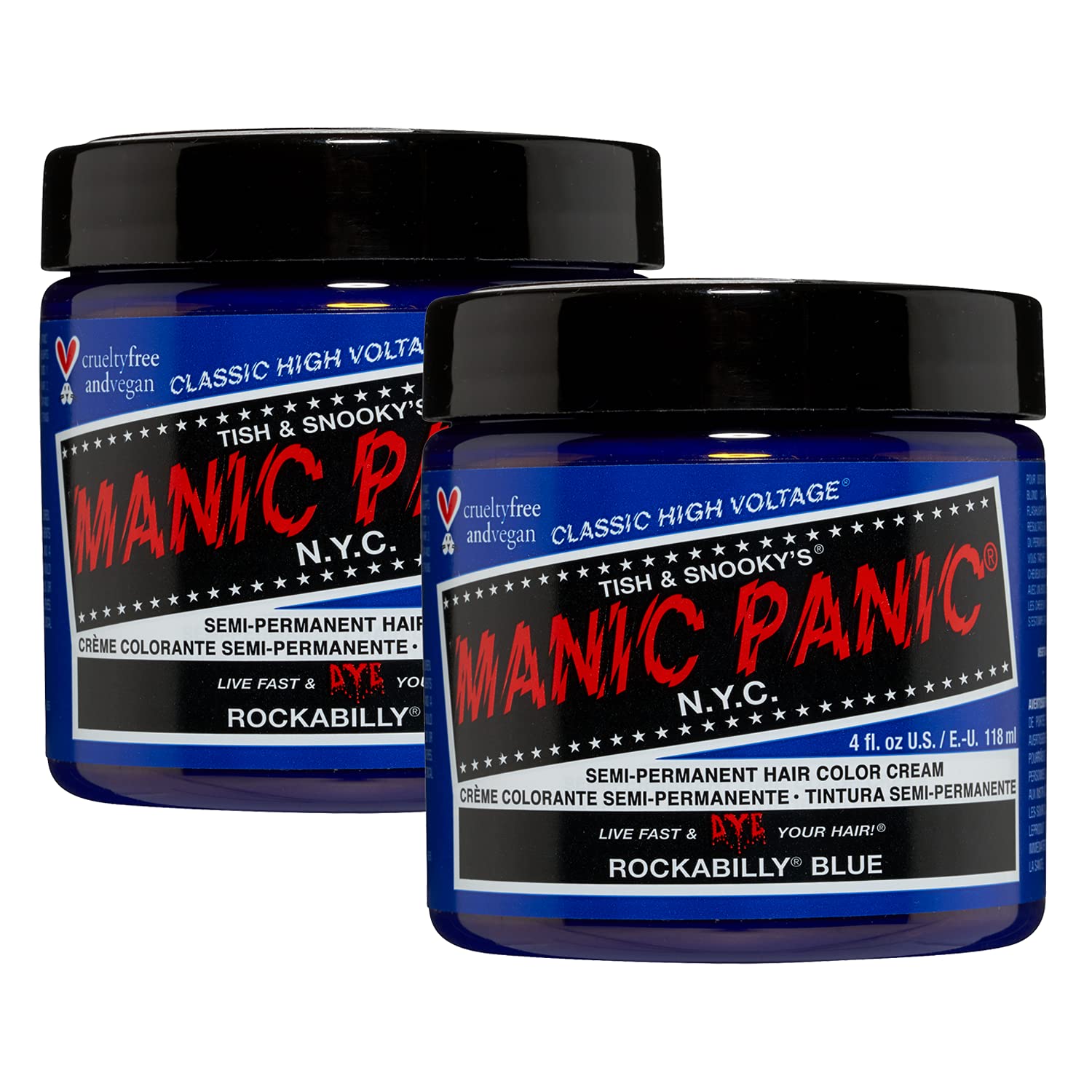 MANIC PANIC Raven Black Hair Dye Classic 2 Pack