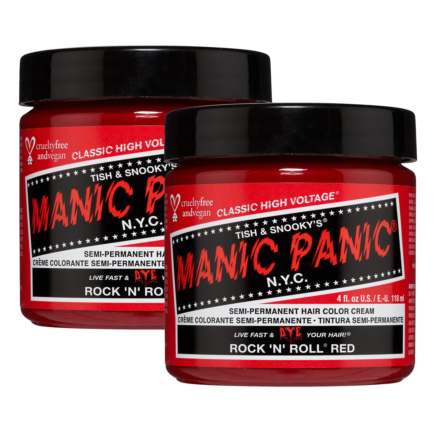 MANIC PANIC Raven Black Hair Dye Classic 2 Pack