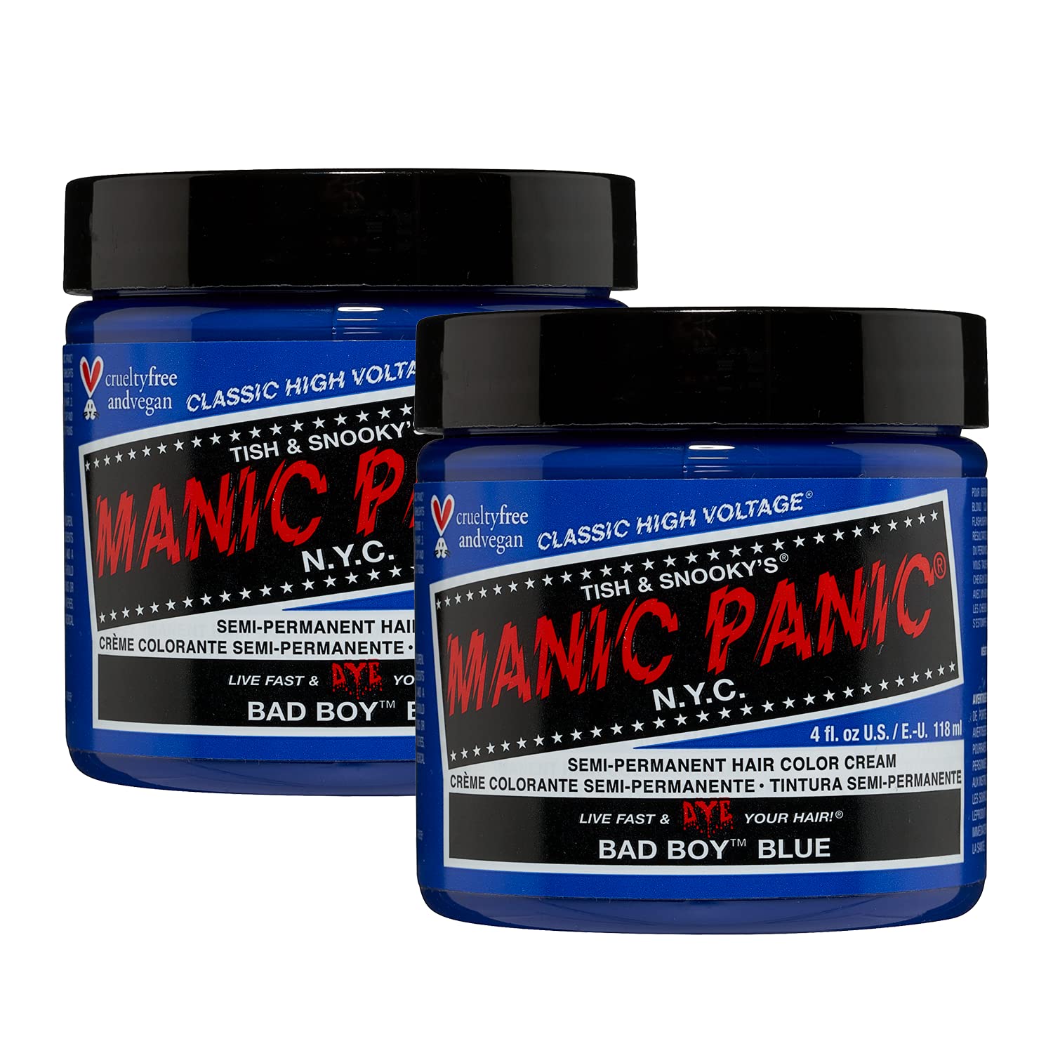 MANIC PANIC Raven Black Hair Dye Classic 2 Pack