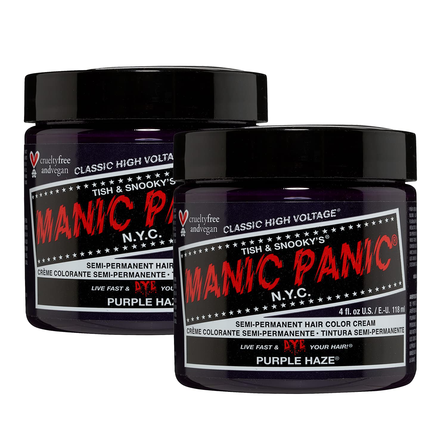 MANIC PANIC Raven Black Hair Dye Classic 2 Pack