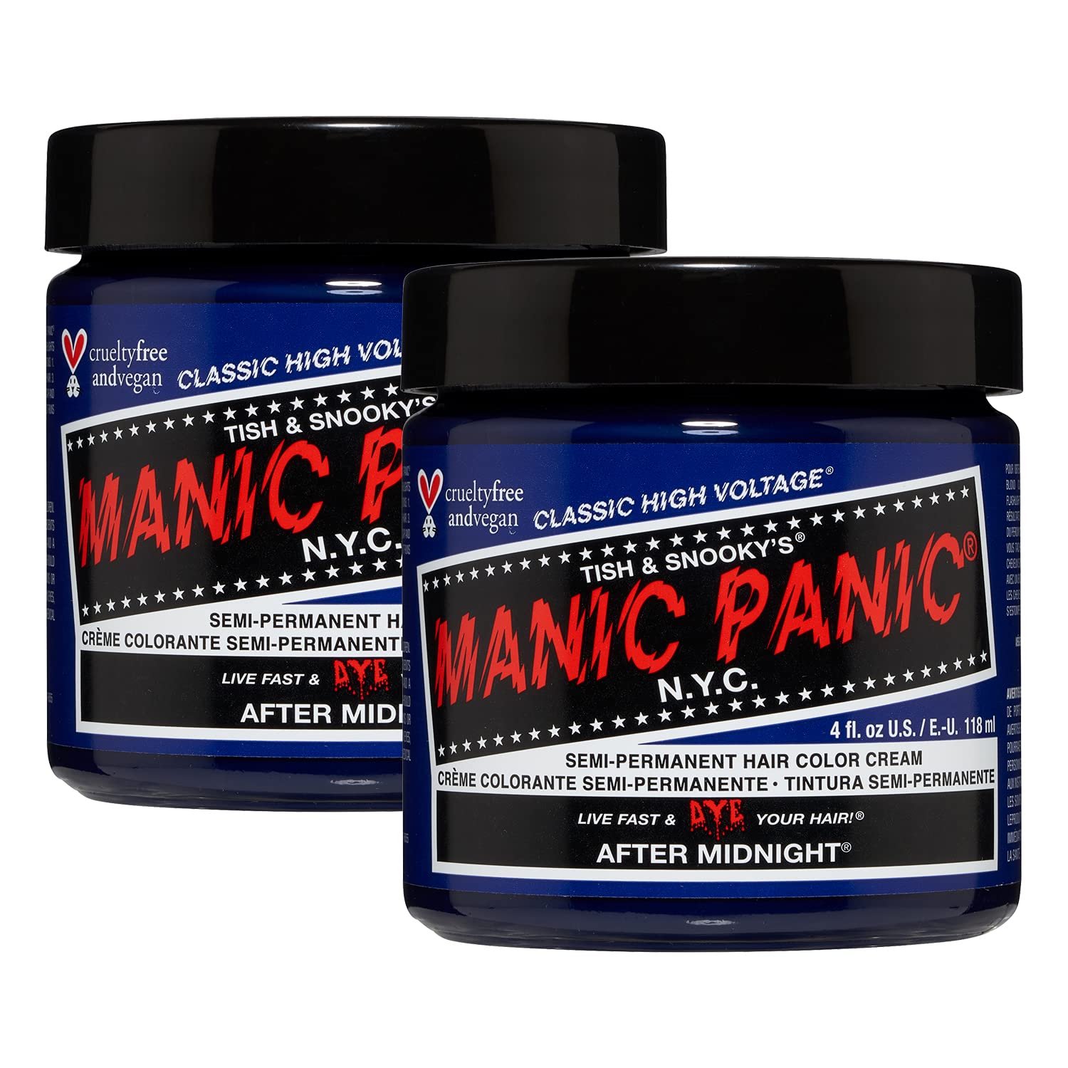 MANIC PANIC Raven Black Hair Dye Classic 2 Pack